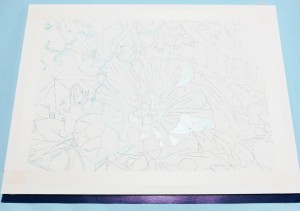 花の水彩画（塗り絵）の描き方n1-3