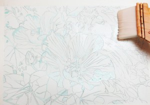 花の水彩画（塗り絵）の描き方n1-4